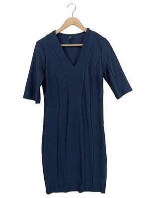 YAS Kurzarmkleid Damen Kleid Gr. DE 38 blau Casual-Look