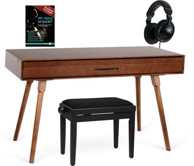 88 Tasten Digital Piano Set Design Holz Tisch Hocker Kopfhörer Schule Walnuss