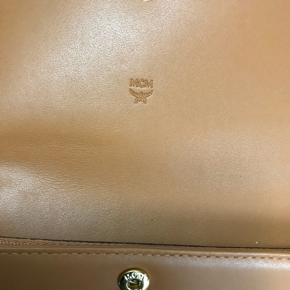 MCM Large Trifold Wallet in Visetos Original Cognac Monogram  Coated  Canvas EUC - Image 4 of 4