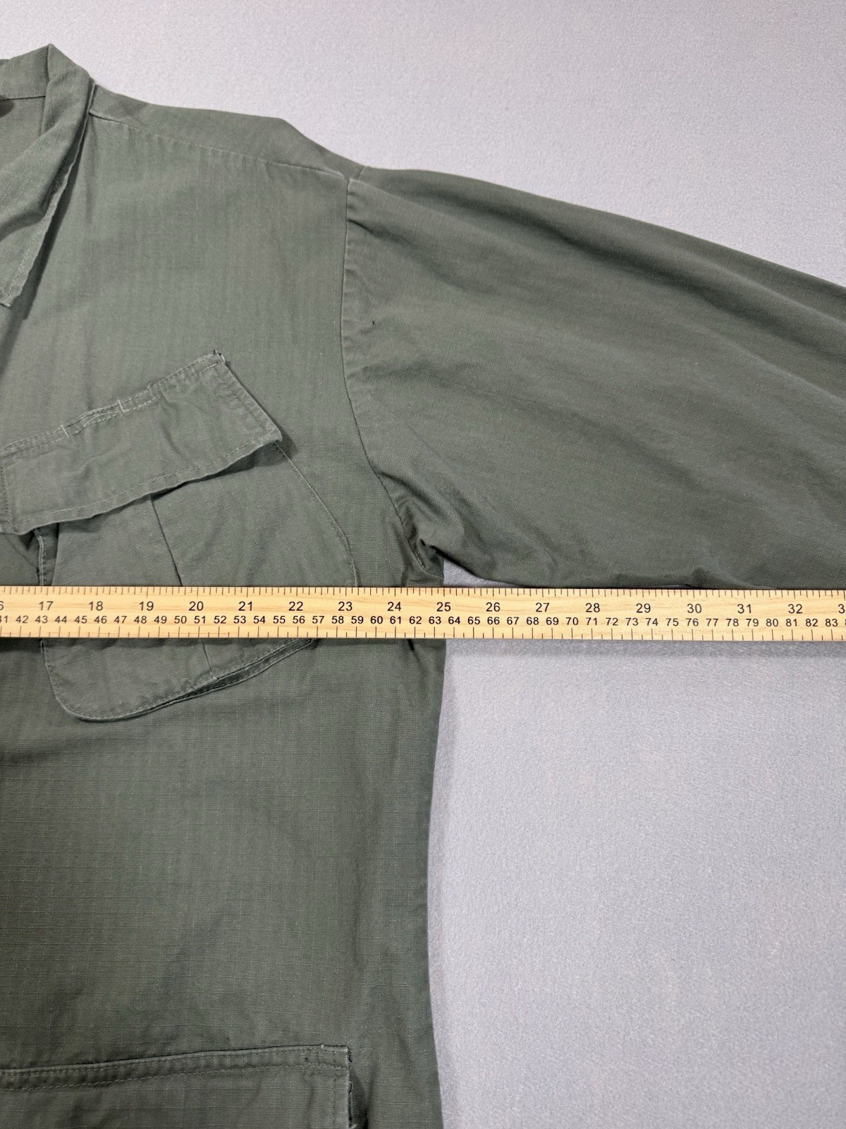 Military Shirt Large Regular Green Jungle Jacket Slant Pocket Ripstop Army