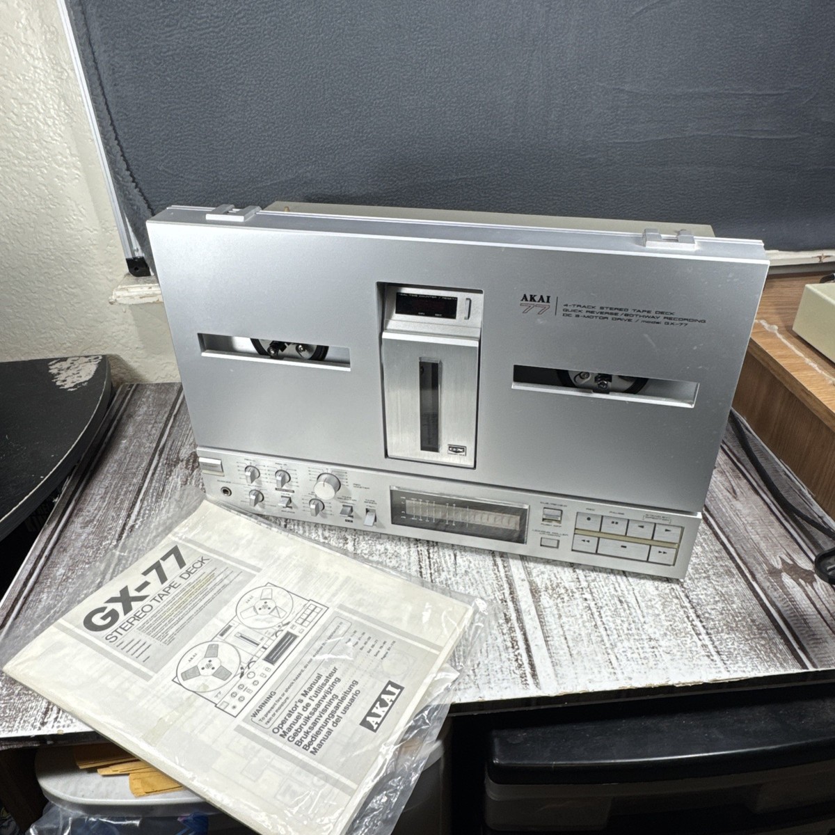 Akai GX-77 Reel to Reel Auto Reverse Tape Deck Tested Working Main