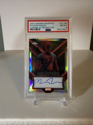 2025 TOPPS Chrome DEADPOOL auto Ryan Reynolds AUTO Refractor NM-MT 8 Pop 2