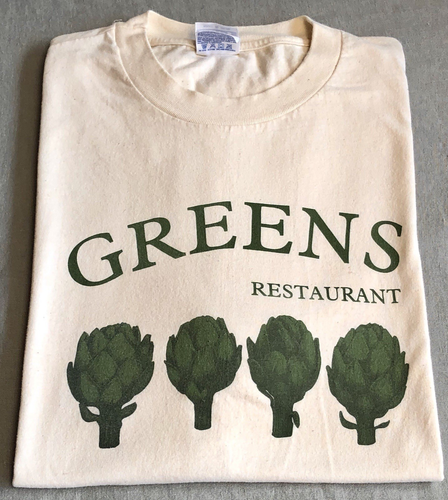 Camiseta De Colección Hanes Para Hombres XL 46-48 Carnosa Marfil Verdes Restaurante Algodón Alcachofas - Imagen 13 de 13