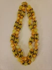 Vtg. 1970s Flower & oranges Necklace Orange Blossom Plastic Costume Jewelry