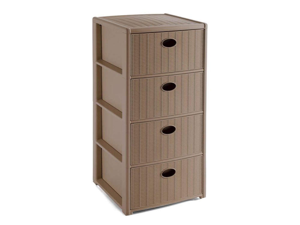 4C Elegance Rattan Chest Of Drawers Brown Stefanplast