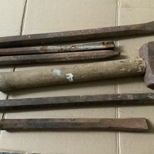 5 Long Stone Masonry Chisels And A 2lb Lump Hammer Retro Tools