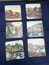 Vintage Set mit sechs Cornish Harbour Unterse...