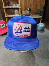 Rare Vintage All StarSnap Back Hat Graphite Rods Fishing Rods Great Looking Hat