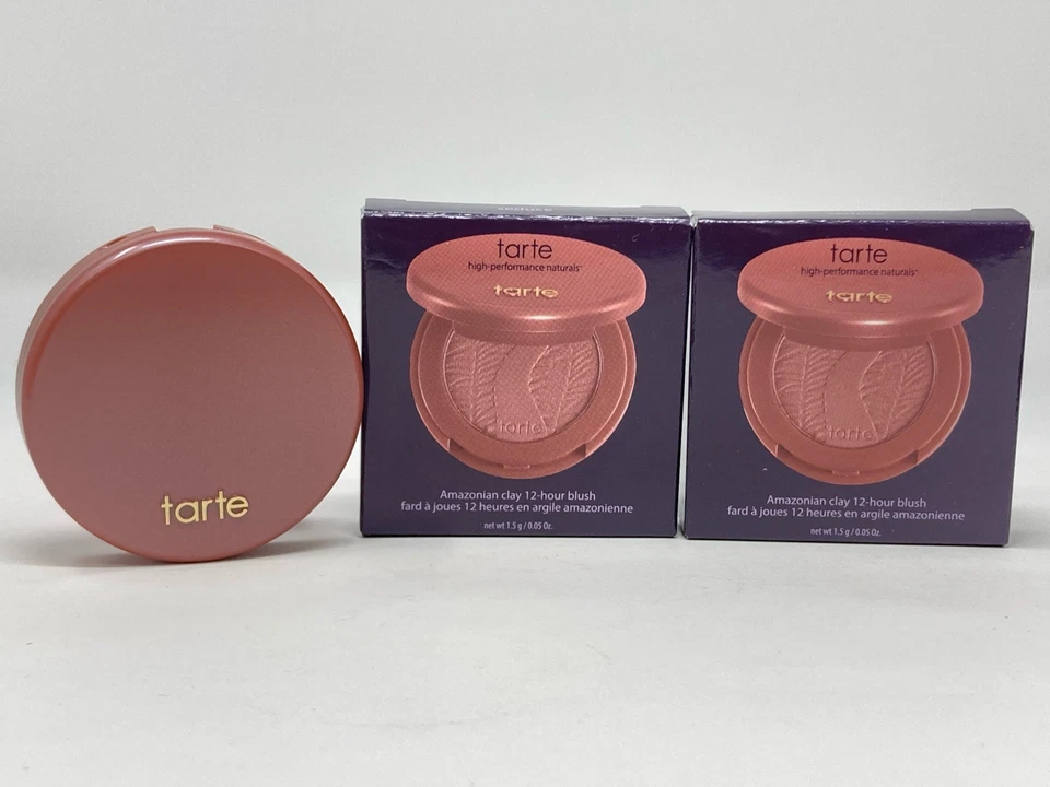 Lote de 2 Blush de Argila Amazônica Tarte Tamanho de Viagem - Seduzir 0,5 oz Novo - Imagem 2 de 2