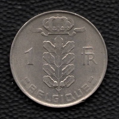 1967 Belgium 1 Franc Head of Ceres 21mm Copper-Nickel Coin French text