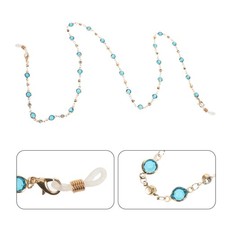 Sky Blue Durable Glass Crystal Glasses Chain Vintage Style Eyewear Retainer