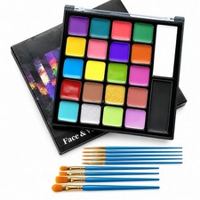 22 Colors Face Paint Palette, Halloween Makeup, Non Toxic for Cosplay Party