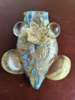 Vintage Murano Glass Millefiori Frog Wearing a Crown Figurine- Made In Italy