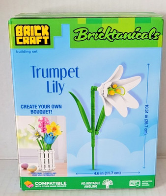 Bricktanicals TRUMPET LILY Brick Craft Block Building Set 41 Pieces
