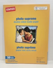 Staples Photo Supreme Double Sided Matte Paper 61lb 11mil 50 Sheets 8.5 x 11