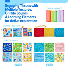 Baby Tissue Box Toy - Baby Toys 6-12 Months Montessori Toys for 6 Month Old w...