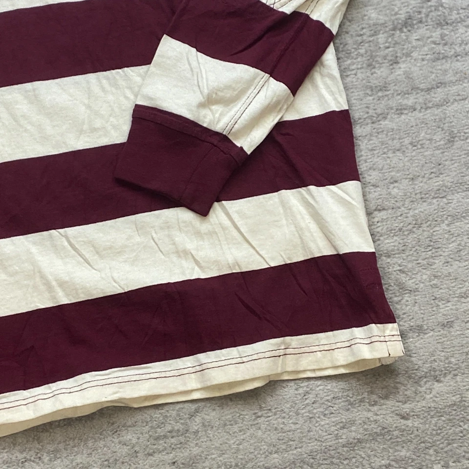 VTG Polo Ralph Lauren Rugby Hoodie Large Red Purple Pony Padded Collar RLPC 90s - Image 2 of 4