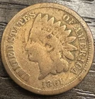 1861 Indian Head Cent, Tough Date, Free shipping G Good