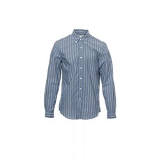 Slim Fit by Club Room Mens Button Down Shirt S Blue Cotton Micro Striped Classic