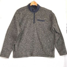 Eddie Bauer Fleece Men's 1/4 Zip Sweater Pullover Lined Heather Gray Size XL