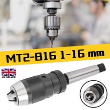 MT2-B16 1-16 mm Keyless Precision Self Tighten Lathe Drill Chuck+Taper Arbor UK