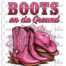 Sublimation Print Boots On The Ground Ready To Press Paper Ink Heat Transfer