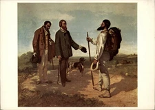 Gustave Courbet Bonjour M Courbet 1854 Montpellier France vintage postcard u618