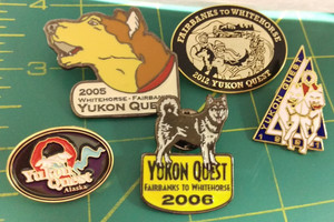 Yukon Quest Dog Sled Race Fairbanks Alaska Pin set of 5 pins 91, 05, 06, 12 & 23
