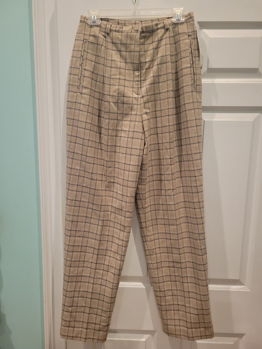 VINTAGE FIELD MANOR PLEATED HIGH WAIST PLAID PANTS NOS