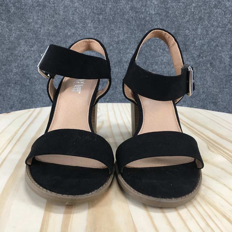 Sandalias Brash para mujer 7,5 M Storm correas al tobillo imitación cuero tacones hebilla informales Foto 4 de 4