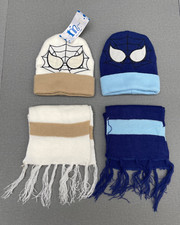 SPIDERMAN Boys fun Knit Hat with matched Scarf Set, One Size