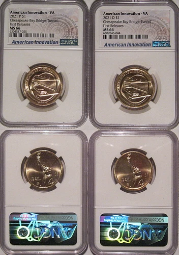 2021 P&D Innovation VA $1 Chesapeake Bay Bridge-Tunnel NGC MS 66 First Releases