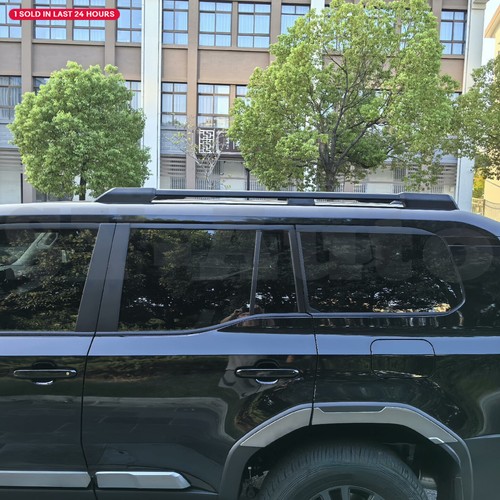 For Land Cruiser Prado LC250 2024-2025 Black Aluminum Roof Side Rail Rack Bar - Foto 7 di 10