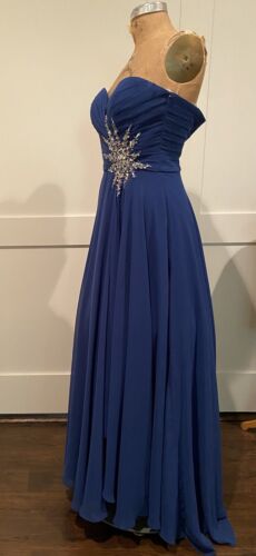 JOVANI Strapless CRYSTALS BLING Ballgown Pageant Prom Formal BLUE Dress Gown 6 - Picture 3 of 12