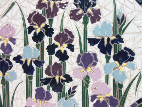 Mosaico Iris Primavera Arte da Parete Fatto a Mano Piastrelle Ceramica Decorazione 23" x 23" - Foto 7 di 7