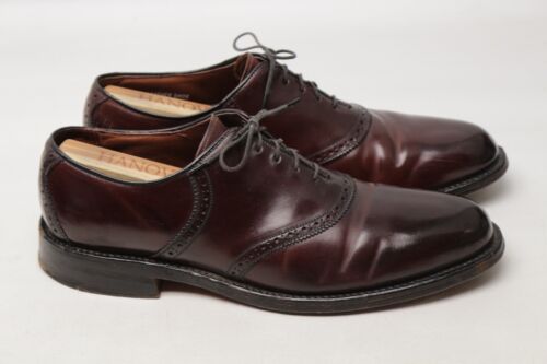 Scarpe da sella vintage Hannover Shell Cordovan uomo 10 D/B bordeaux 2100 eleganti derby - Foto 2 di 11