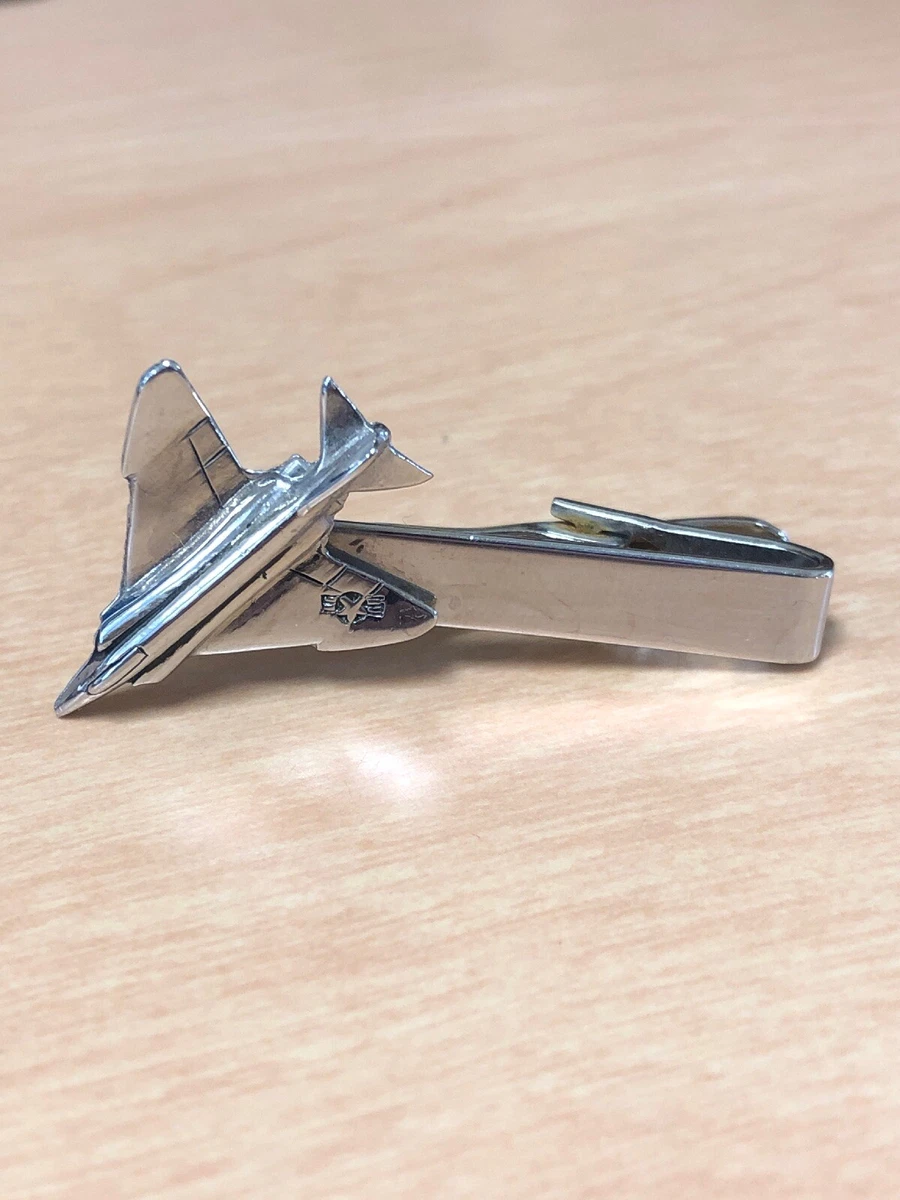 BALFOUR VINTAGE TIE CLIP AIRPLANE FIGHTER JET METAL MEN S COSTUME JEWELRY