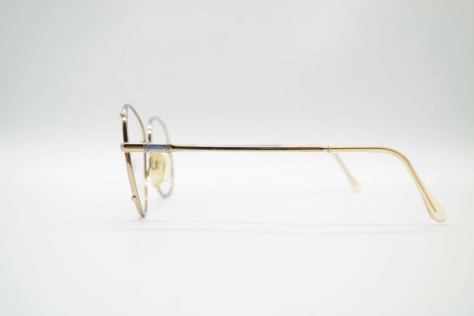 Lunettes Vintage Luxottica 2079 Cuivre Bleu Or Ovale Monture NOS - Photo 2/4