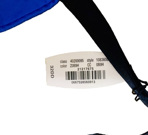NWT Victoria’s Secret 32DD Very Sexy Push-up Royal Blue W/ Black Lace, Crystals - Picture 5 of 8