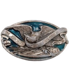 Proud To Be An American Belt Buckle Vintage Distressed Eagle Patriot Patriotic