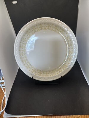 Syracuse China Restaurant Ware 9'' Dinner Plates Embossed Tim Gold Design 7 Avail