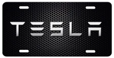 TESLA Inspired Rendering on Simulated  Carbon Fiber Aluminum License Plate Tag