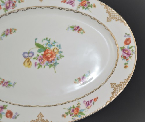 MEITO JAPAN GROSSES SERVIERTABLETT FLORAL GOLD - Bild 4 von 8