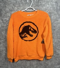 Jurassic World Fleece Sweater Boys 14 Orange Long Sleeves Halloween Sweatshirt