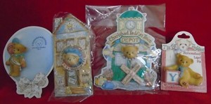  Cherished Teddies Pins 1995-2000 Set Of 4 New On Cards by Enesco