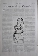 1904 PRINT THEATRE STAGE FAVOURITES MR LEWIS WALLER - MISS ELIZABETH'S PRISONER