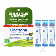 Cinchona Officinalis 30C - 3 Tubes - 80 Pellet each - Diarrhea Relief & Recovery