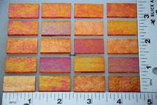 1125.31 - 20 PIECES IRIDIZED TRANSPARENT ORANGE 1/2"x 1" BULLSEYE GLASS 90 COE