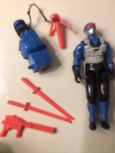 1991 Snake Eyes Complete GI Joe Figure Blue With All Accessories, Filecard AL