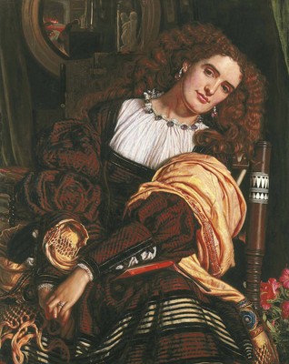 William Holman Hunt ''Il Dolce far Niente'' british portrait pre raphaelite Green